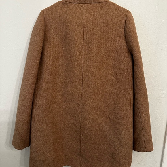 J. Crew Tan Wool-Blend Pea Coat with Standing Collar - Picture 4 of 6